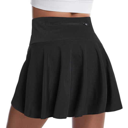 Black Pleated Tennis Short Skirts